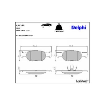 Jeu de 4 plaquettes de frein avant DELPHI OEM 77363321
