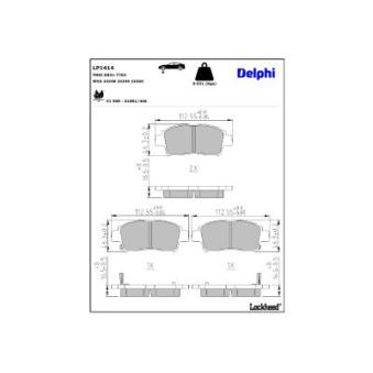 Jeu de 4 plaquettes de frein avant DELPHI [LP1414]