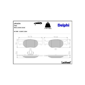 Jeu de 4 plaquettes de frein avant DELPHI OEM 9948410