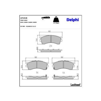 Jeu de 4 plaquettes de frein avant DELPHI [LP1518]