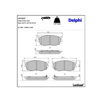Jeu de 4 plaquettes de frein avant DELPHI [LP1527]