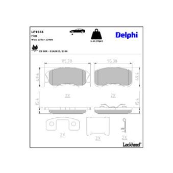 Jeu de 4 plaquettes de frein avant DELPHI OEM 0449197205