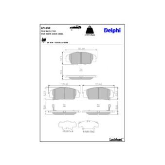 Jeu de 4 plaquettes de frein avant DELPHI LP1559 pour CHEVROLET SILVERADO 2500 2.0 - 240cv