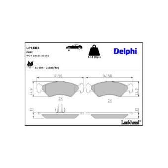 Jeu de 4 plaquettes de frein avant DELPHI [LP1603]