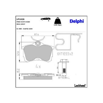 Jeu de 4 plaquettes de frein arrière DELPHI OEM 43022SEAE10