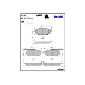 Jeu de 4 plaquettes de frein avant DELPHI OEM SB000027