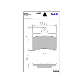 Jeu de 4 plaquettes de frein arrière DELPHI OEM E172591