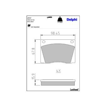 Jeu de 4 plaquettes de frein avant DELPHI [LP17]