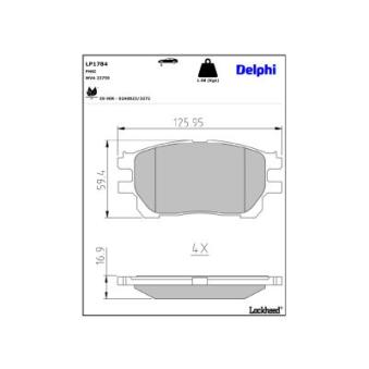 Jeu de 4 plaquettes de frein avant DELPHI OEM 0446528490