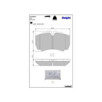 Jeu de 4 plaquettes de frein arrière DELPHI OEM 42555406 Jeu de 4 plaquettes de frein arrière DELPHI OEM 42555406