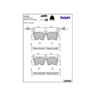 Jeu de 4 plaquettes de frein avant DELPHI [LP1856]