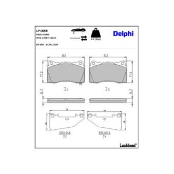 Jeu de 4 plaquettes de frein avant DELPHI OEM 26296VA040
