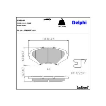 Jeu de 4 plaquettes de frein avant DELPHI OEM F1Y93323Z