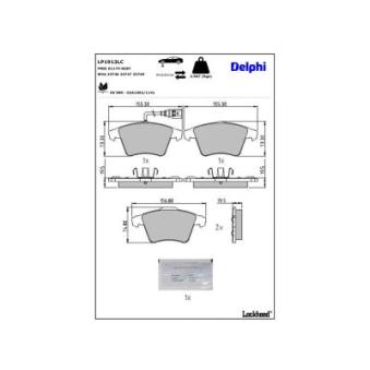 Jeu de 4 plaquettes de frein avant DELPHI OEM 7H0698151D
