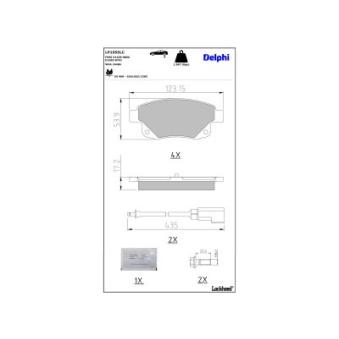 Jeu de 4 plaquettes de frein avant DELPHI [LP1955LC]