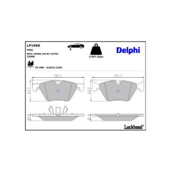 Jeu de 4 plaquettes de frein avant DELPHI OEM 34116777772