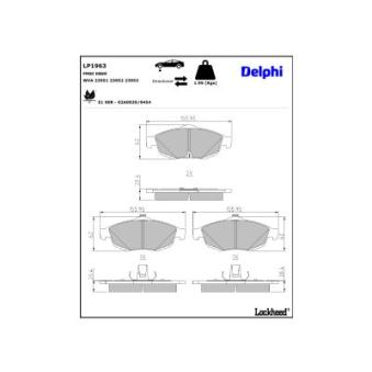 Jeu de 4 plaquettes de frein avant DELPHI [LP1963]
