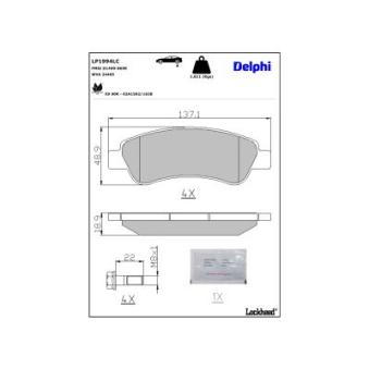 Jeu de 4 plaquettes de frein avant DELPHI OEM 425469