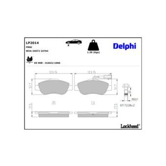 Jeu de 4 plaquettes de frein avant DELPHI OEM 9S512K021A