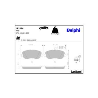 Jeu de 4 plaquettes de frein avant DELPHI OEM 77363627
