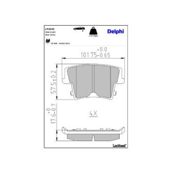 Jeu de 4 plaquettes de frein arrière DELPHI [LP2035]