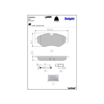 Jeu de 4 plaquettes de frein avant DELPHI OEM 5801268964 Jeu de 4 plaquettes de frein avant DELPHI OEM 5801268964