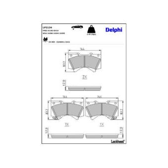 Jeu de 4 plaquettes de frein avant DELPHI OEM 04465YZZDG