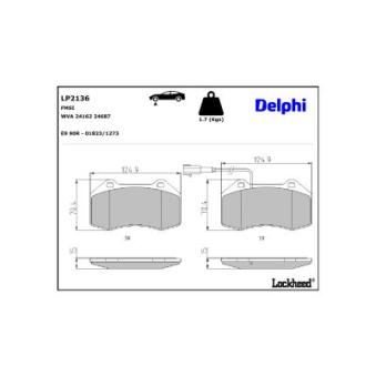 Jeu de 4 plaquettes de frein avant DELPHI [LP2136]