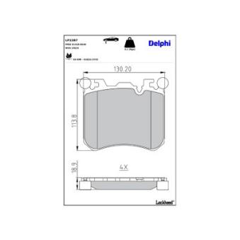 Jeu de 4 plaquettes de frein avant DELPHI [LP2287]