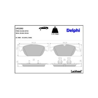 Jeu de 4 plaquettes de frein avant DELPHI OEM 4H0698151N