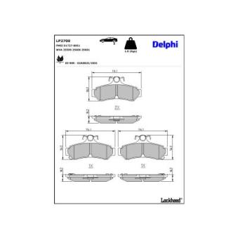 Jeu de 4 plaquettes de frein avant DELPHI OEM 0446675010