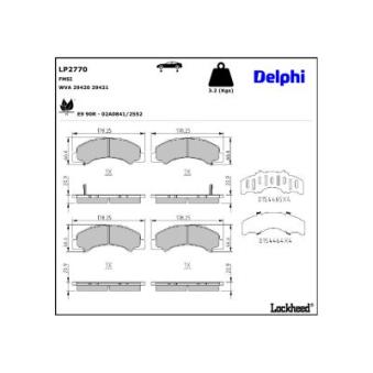 Jeu de 4 plaquettes de frein avant DELPHI OEM 8982169210