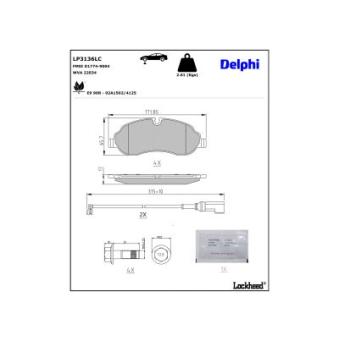 Jeu de 4 plaquettes de frein avant DELPHI OEM 2005987