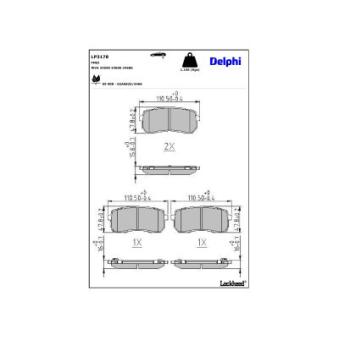 Jeu de 4 plaquettes de frein arrière DELPHI OEM 58302C5A70
