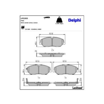 Jeu de 4 plaquettes de frein avant DELPHI OEM 5810159a00