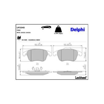 Jeu de 4 plaquettes de frein avant DELPHI OEM 10138340