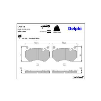 Jeu de 4 plaquettes de frein avant DELPHI OEM 80A698151C