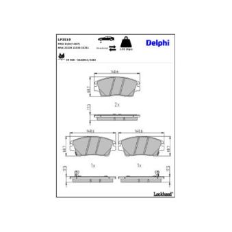 Jeu de 4 plaquettes de frein avant DELPHI OEM 58101F2A50