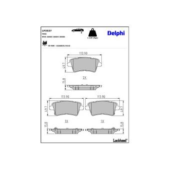 Jeu de 4 plaquettes de frein arrière DELPHI OEM 58302COA30