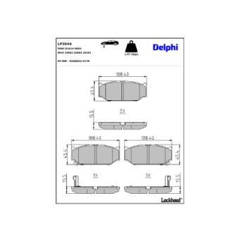 Jeu de 4 plaquettes de frein avant DELPHI OEM 5581071L02