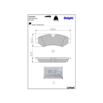 Jeu de 4 plaquettes de frein avant DELPHI OEM 9074208101