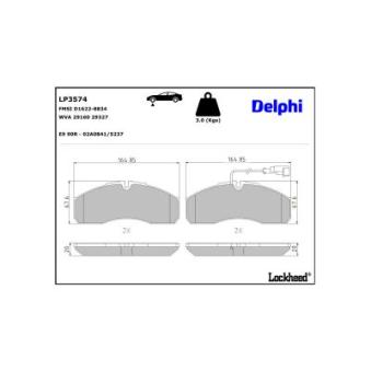 Jeu de 4 plaquettes de frein avant DELPHI OEM D1060MB20C