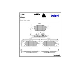 Jeu de 4 plaquettes de frein avant DELPHI OEM KTLX612K021CYB