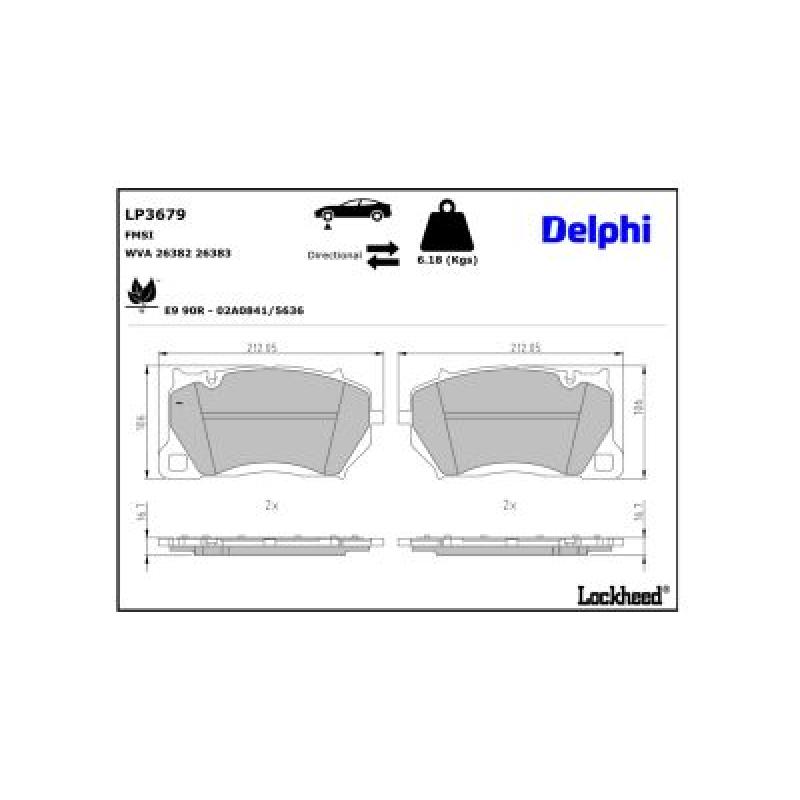 Jeu de 4 plaquettes de frein avant DELPHI LP3679 - Visuel 2