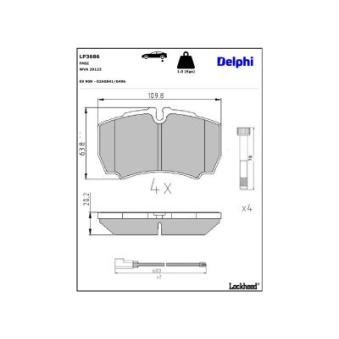 Jeu de 4 plaquettes de frein arrière DELPHI OEM 1718023