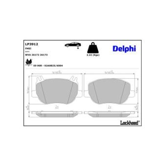 Jeu de 4 plaquettes de frein avant DELPHI LP3912 pour MERCEDES-BENZ GLC AMG 63S E Performance 4-matic - 680cv