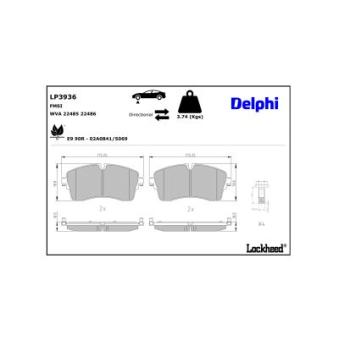 Jeu de 4 plaquettes de frein avant DELPHI OEM J9C7133