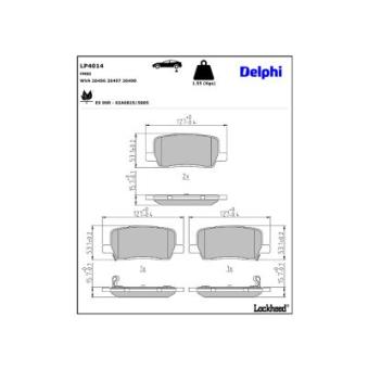 Jeu de 4 plaquettes de frein avant DELPHI LP4014 pour AUDI A5 70 - 320cv