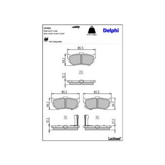 Jeu de 4 plaquettes de frein arrière DELPHI OEM 43022SF1S00