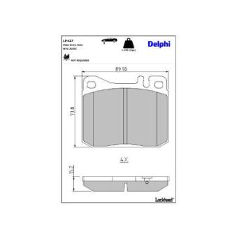 Jeu de 4 plaquettes de frein avant DELPHI OEM 0034207420